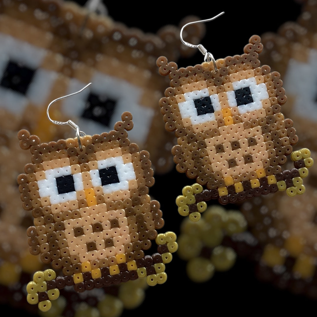 Little Owl - Fuse Bead Earrings