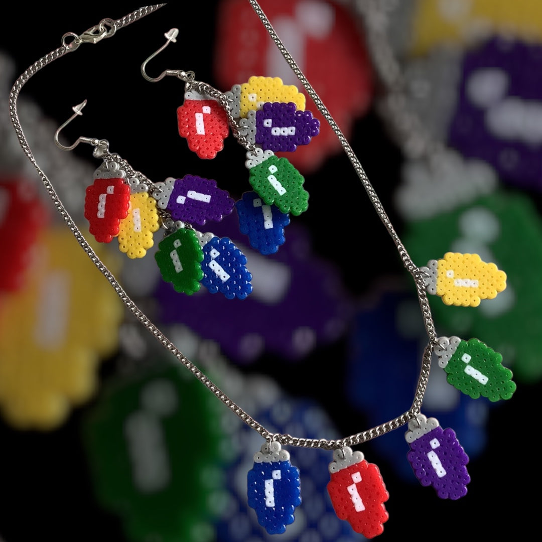 PIXEL CHRISTMAS LIGHTS NECKLACE