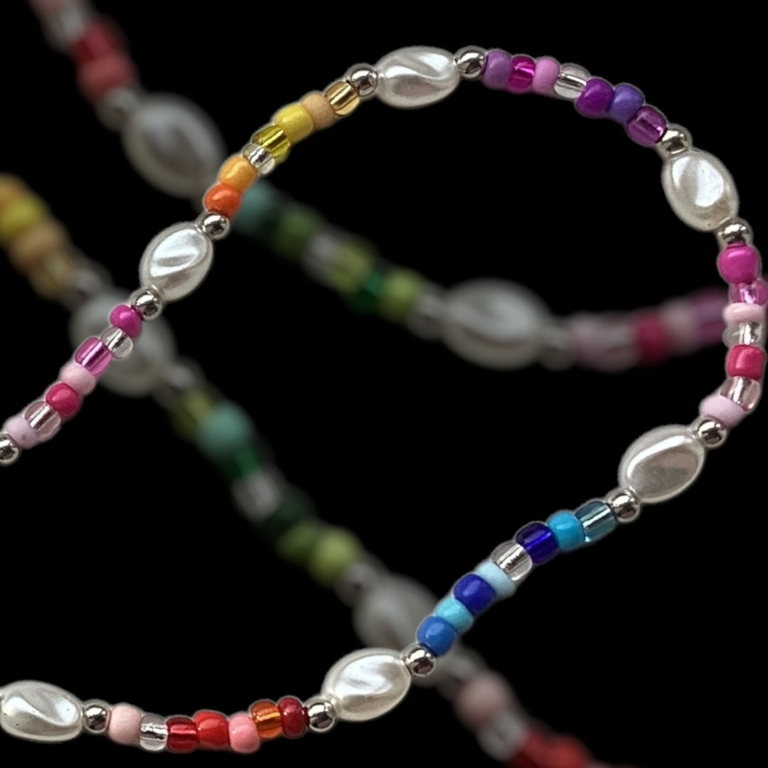 Prismatic Rainbow Dream Beaded Necklace