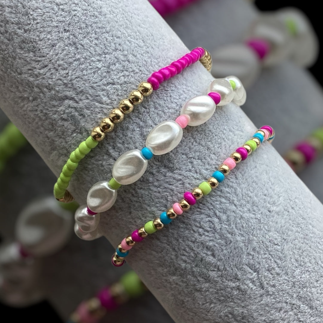 Slim Candy Pearl - Set of 3 Bracelet Stack
