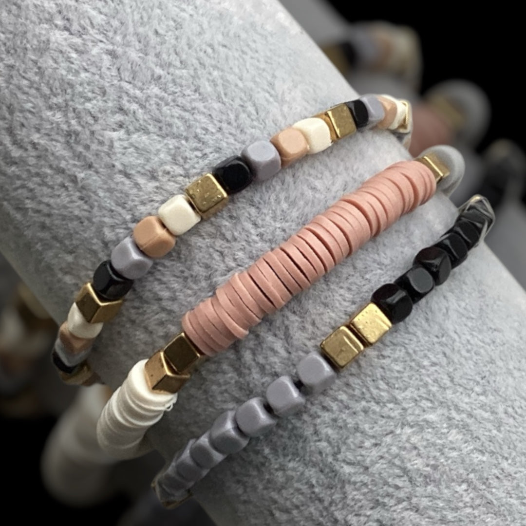 Stone Blend - Set of 3 Bracelet Stack