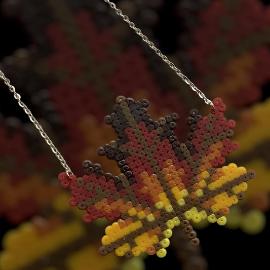 Autumn Leaf - Fuse Bead Necklace