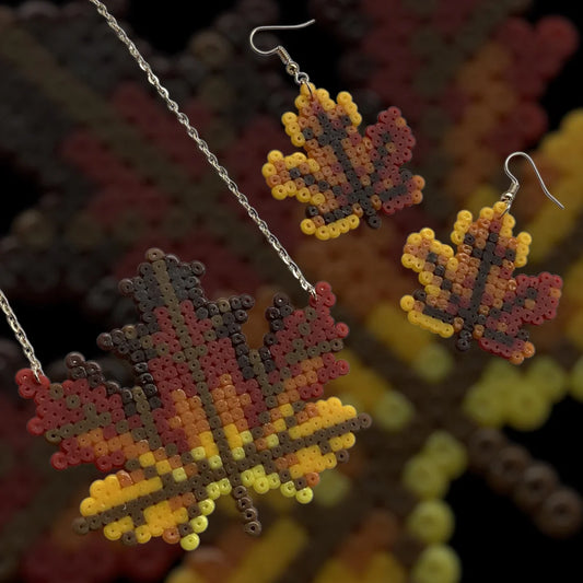 Autumn Leaves - Fuse Bead Earrings