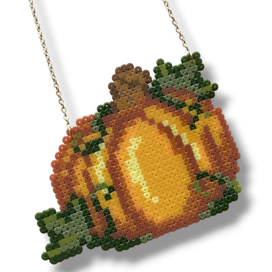 Autumnal Pumpkin - Fuse Bead Necklace