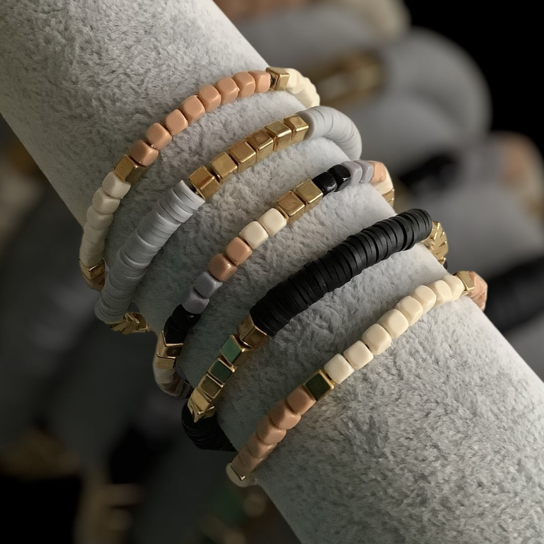 Stone Blend - Set of 5 Bracelet Stack