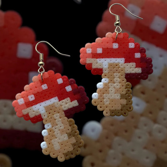 Forest Toadstools - Fuse Bead Earrings