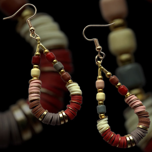 Autumn Berry Teardrop Hoop Earrings