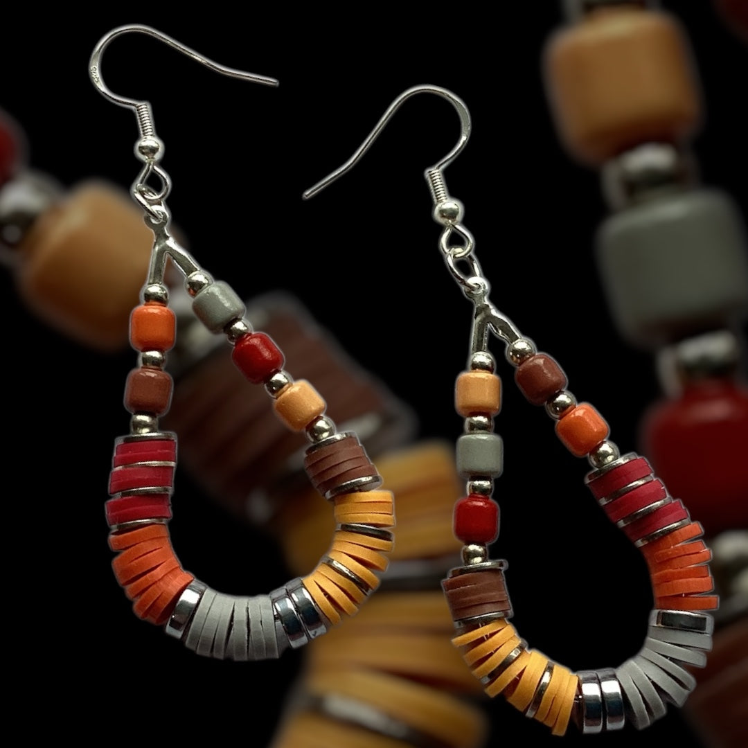 Desert Dusk Teardrop Hoop Earrings