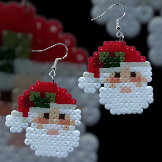 Santa Face - Fuse Bead Earrings