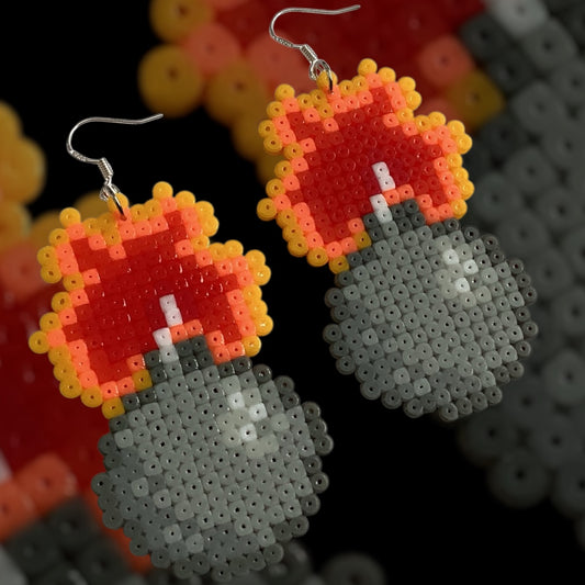 Lit Fuse Bomb - Fuse Bead Earrings