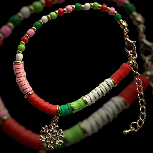 Candy Cane Sparkle - Single Bracelet