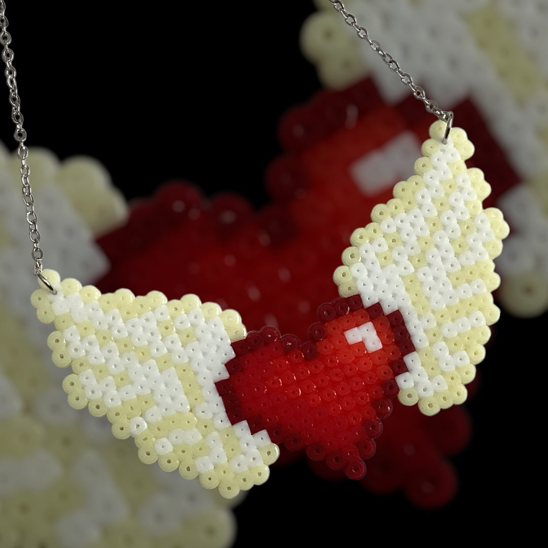 Winged Heart - Fuse Bead Necklace