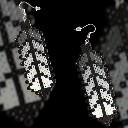 Ash Feather – Fuse Bead Earrings