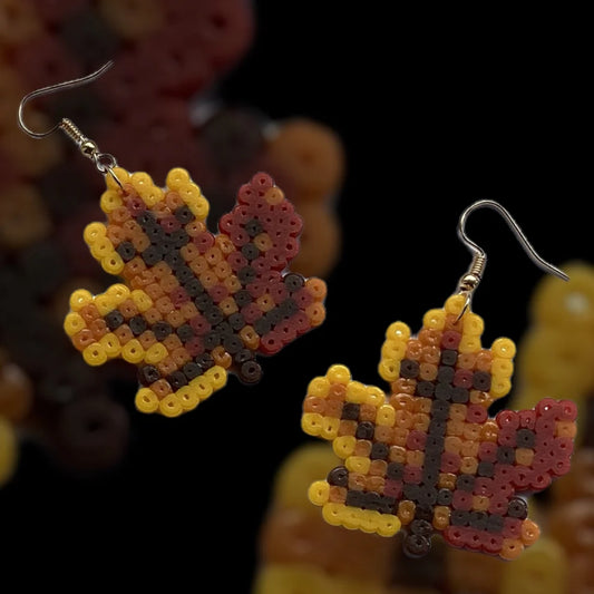Autumn Leaves - Fuse Bead Earrings