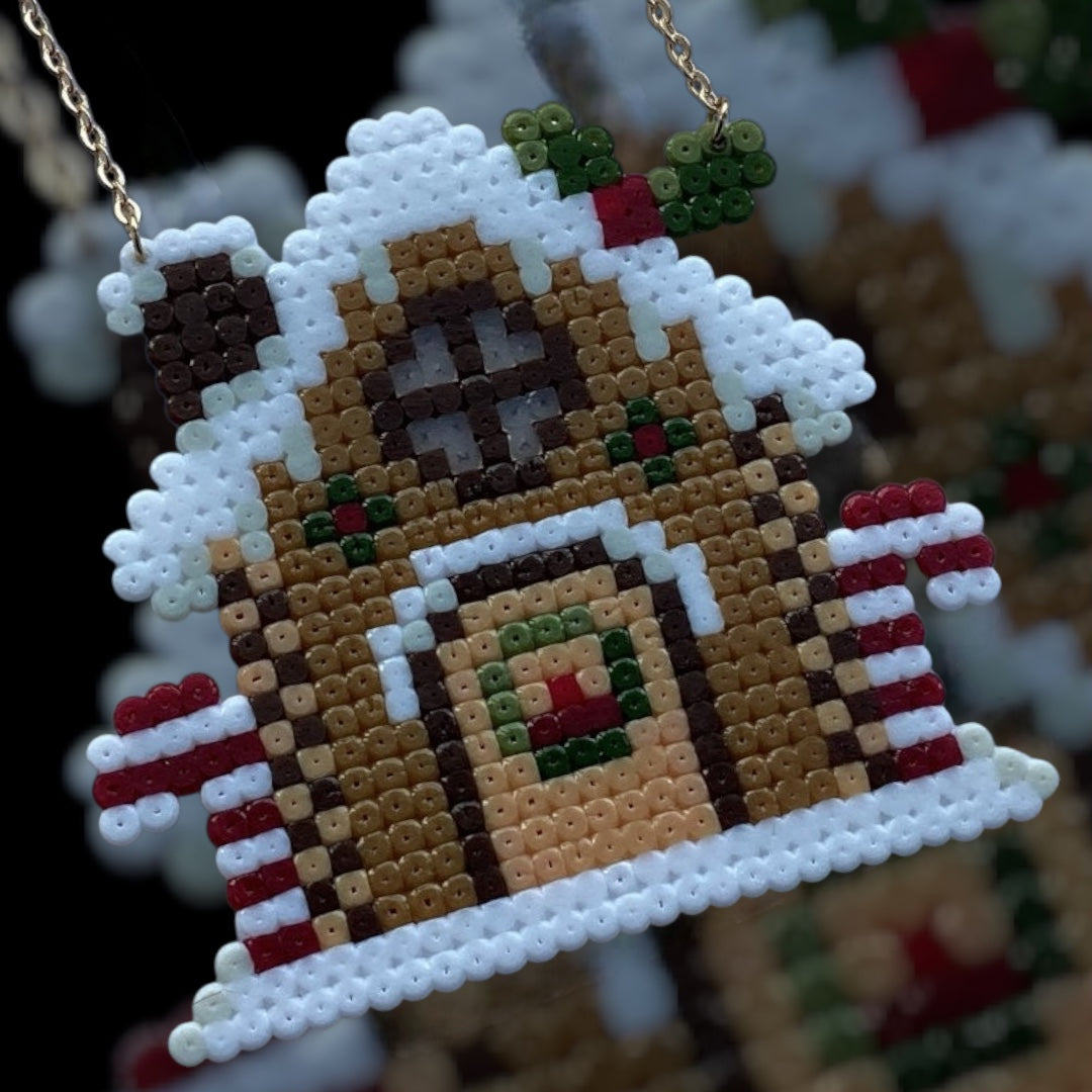 Gingerbread House - Fuse Bead Necklace