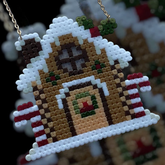 Gingerbread House - Fuse Bead Necklace
