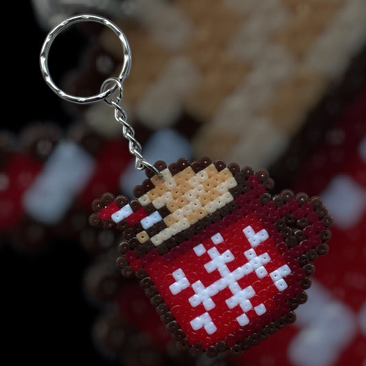 Hot Cocoa Mug - Fuse bead Keychain Charm