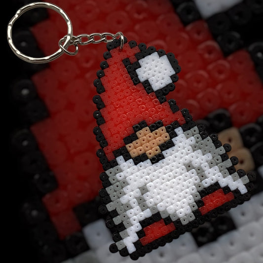 Christmas Gonk - Fuse bead Keychain Charm