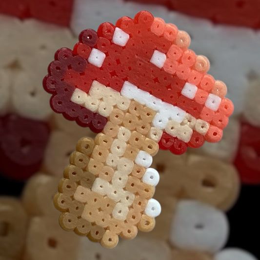 Forest Toadstool - Fuse Bead Pin Badge