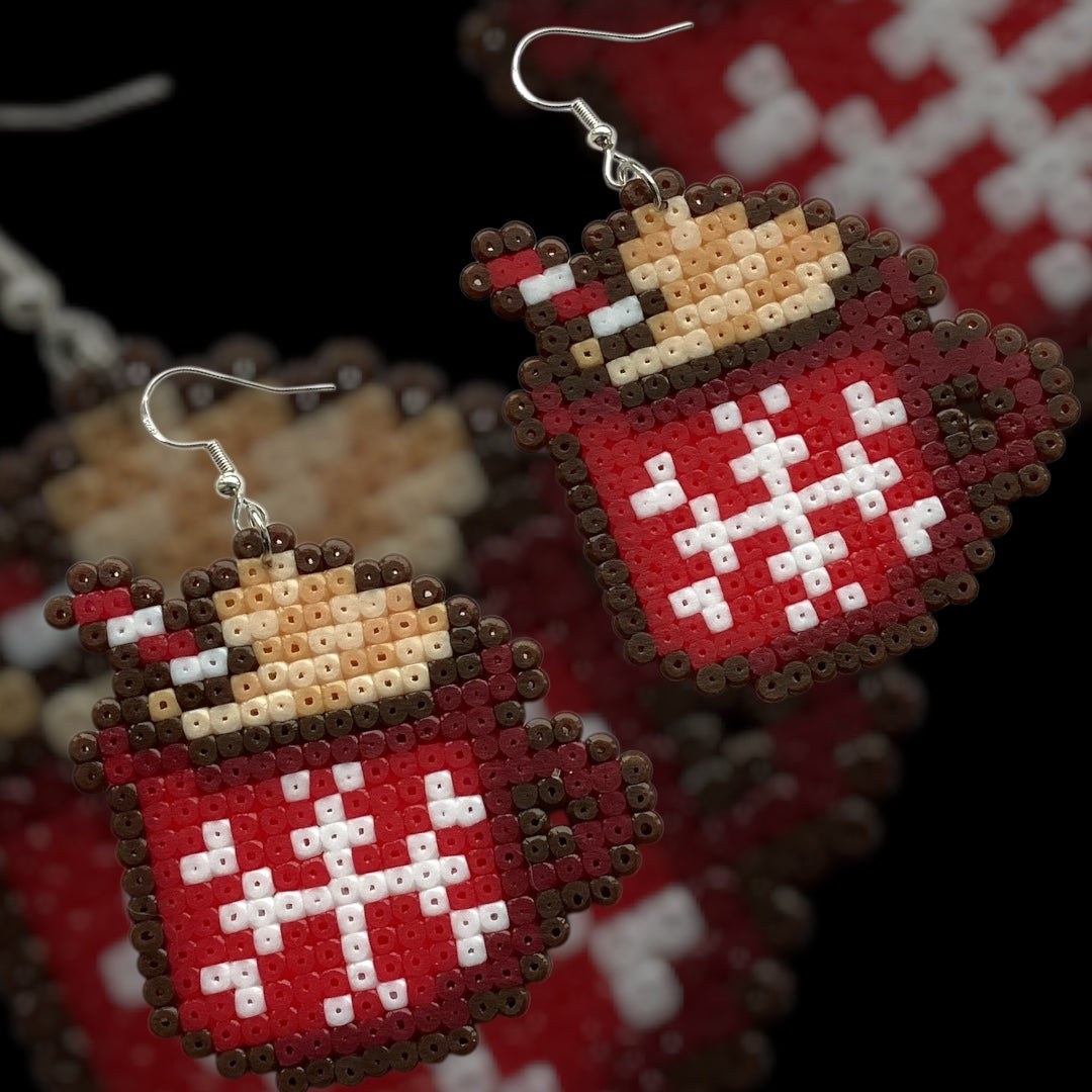 Hot Cocoa Mug - Fuse Bead Earrings