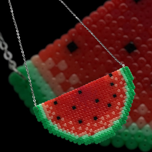 Watermelon Slice - Fuse Bead Necklace