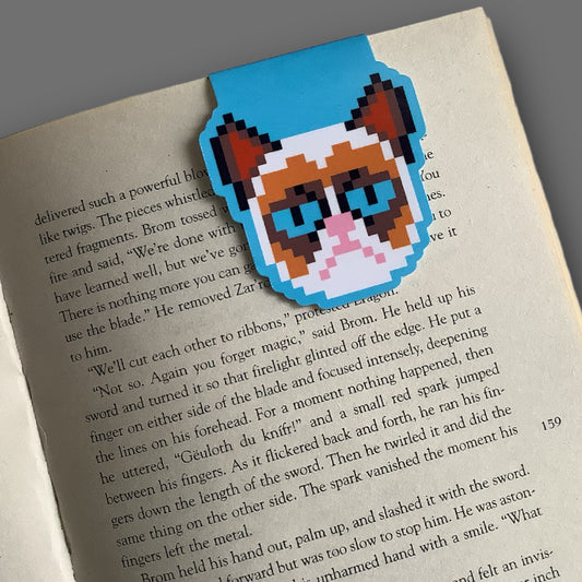 PIXEL MAGNETIC BOOKMARK - GRUMPY CAT