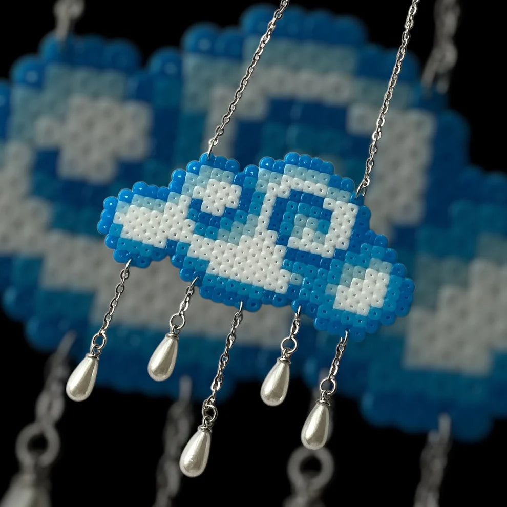 Rainy Day Cloud - Fuse Bead Necklace