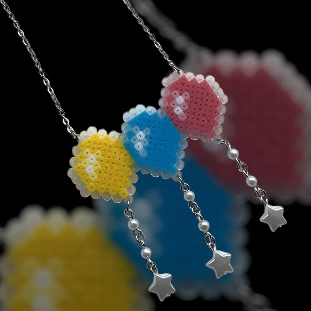 Dreamy Balloon Trio Necklace - Fuse Bead Necklace