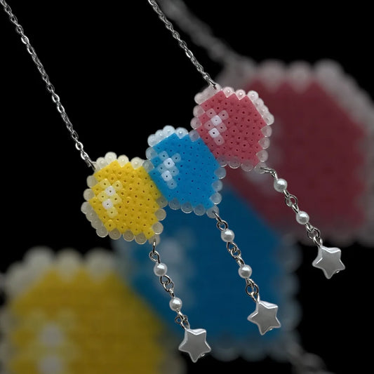 Dreamy Balloon Trio Necklace - Fuse Bead Necklace
